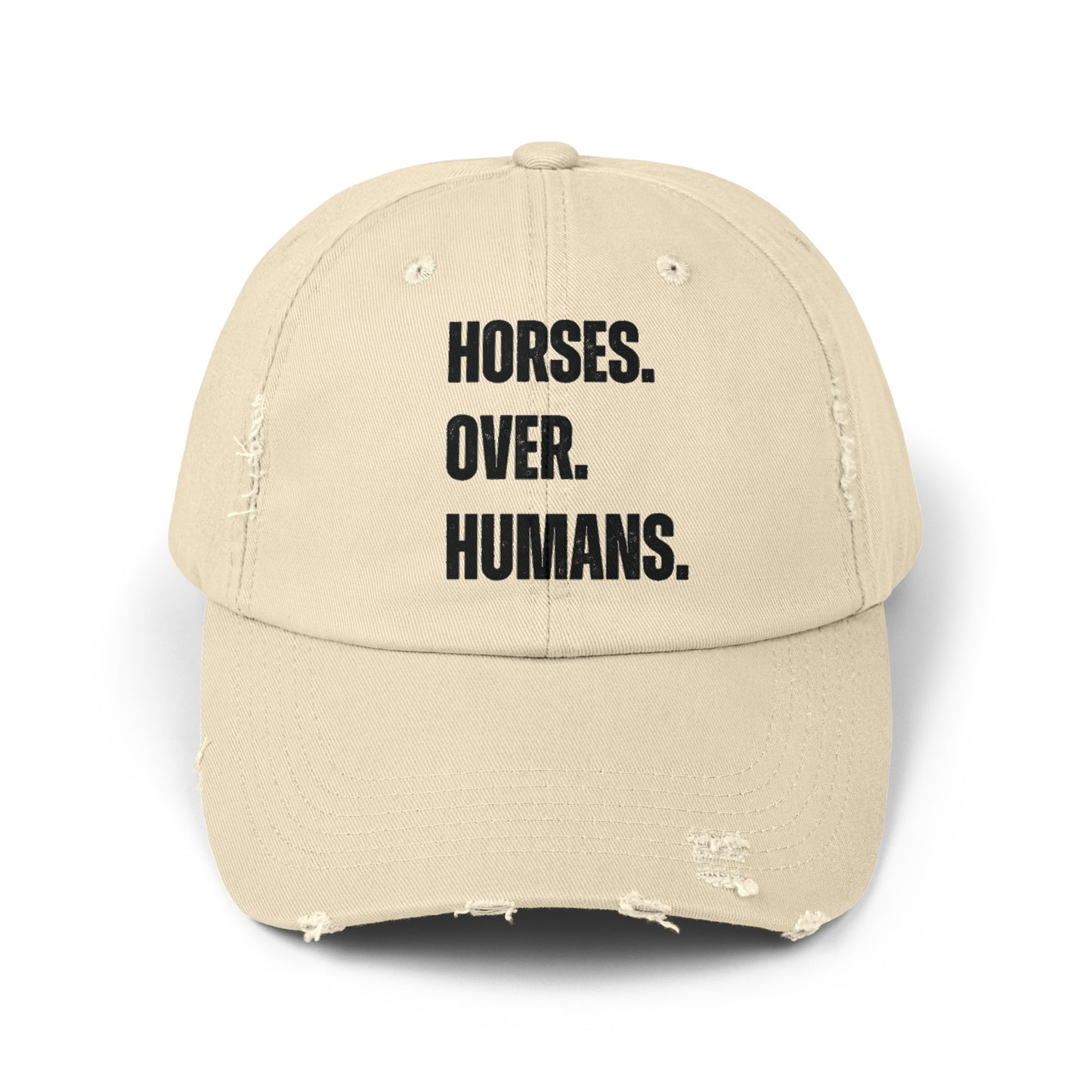 Horses. Over. Humans. Distressed Cap